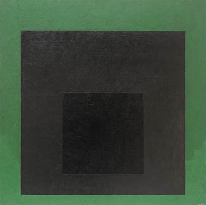 &lt;i&gt; Homage to the Square: Dark against Green&lt;/i&gt;, 1950 &lt;/br&gt; Oil on Masonite &nbsp; &nbsp; 23 x 23 inches